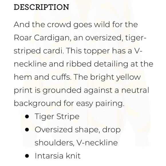 NWT CAbi #5836 Roar Cardigan Sweater Tiger Stripe size XL - Picture 13 of 13